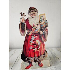 Old print factory Santa cardboard advent calendar Xmas Father Christmas vintage